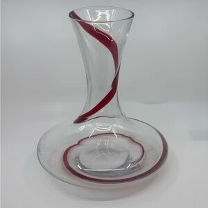 Pier 1 Red Swirline Open Wine Decanter